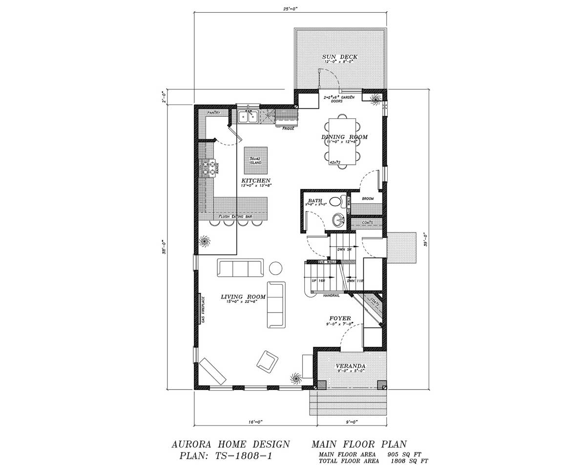 Infill 2 storey with lots of open space. | Edmonton Aurora Home Design Plan