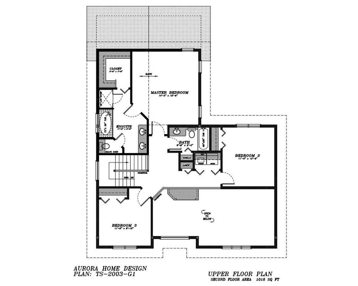 This 2 storey has a rear attached garage for an infill lot. | Edmonton Aurora Home Design Plan