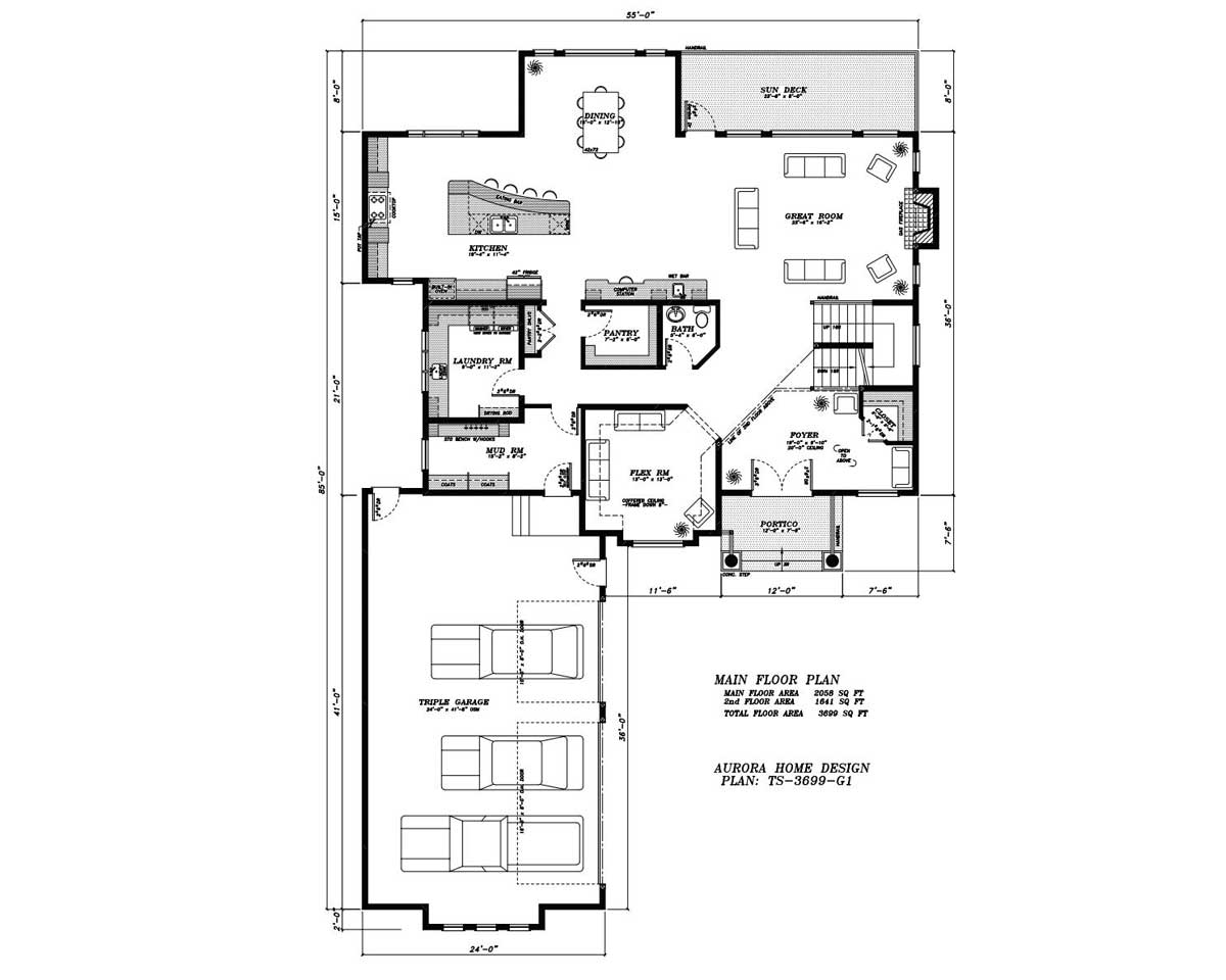 Estate open plan 2 Storey | Edmonton Aurora Home Design Plan