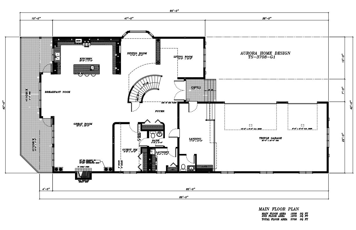 Executive Walk-out 2 Storey with 4 Bedrooms. | Edmonton Aurora Home Design Plan