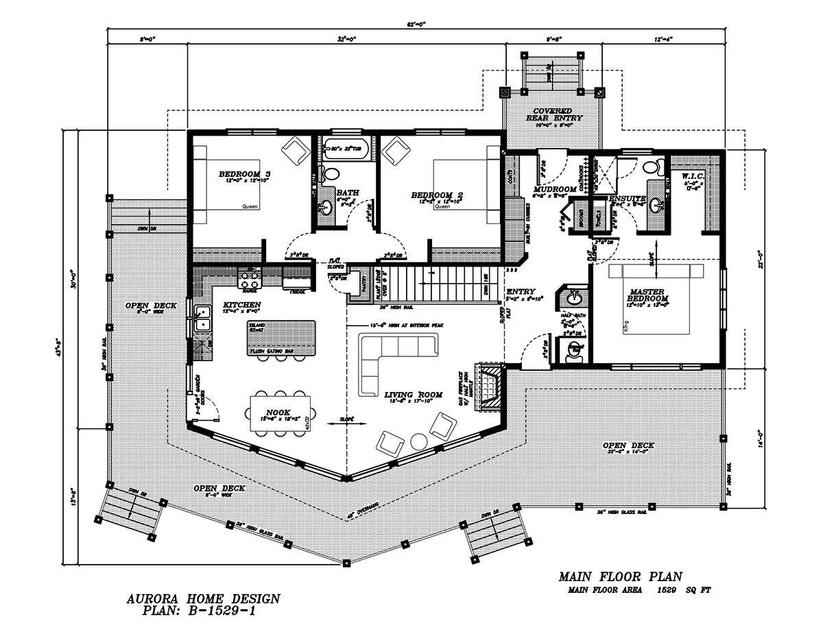 This 2 storey has a rear attached garage for an infill lot. | Edmonton Aurora Home Design Plan