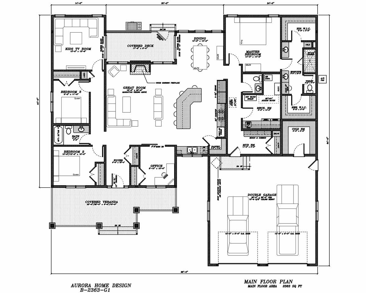 Acreage Bungalow with 3 Bedroom | Aurora Home Designs Edmonton